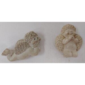 Angel Magnets Set of 2 Vintage 1990's Resin Ivory color